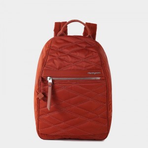 Women's Hedgren Vogue Rfid Backpacks Red Brown | GMF5934PW
